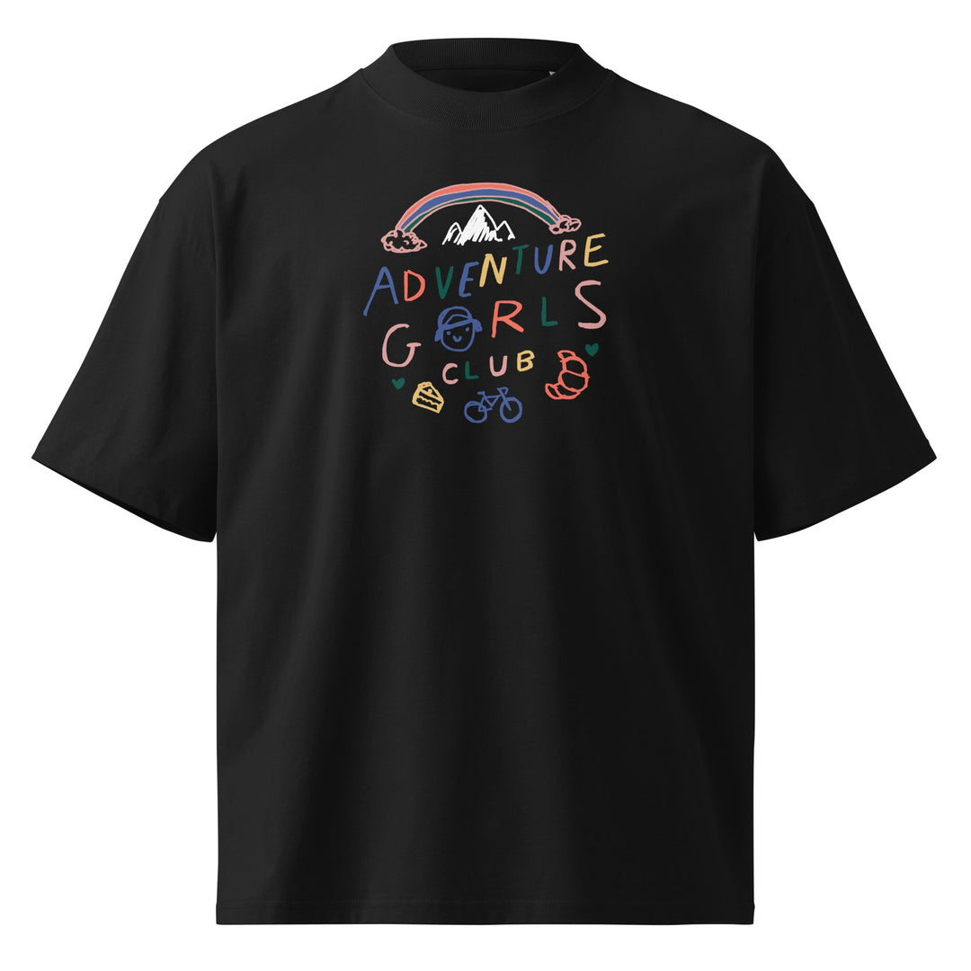 'Adventure Gorls Club' Unisex Organic Oversized High Neck Tee - The Fun Shop by Tegan