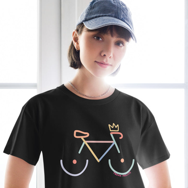 'Bike Rack - Colour' Crop Tee - The Fun Shop by Tegan