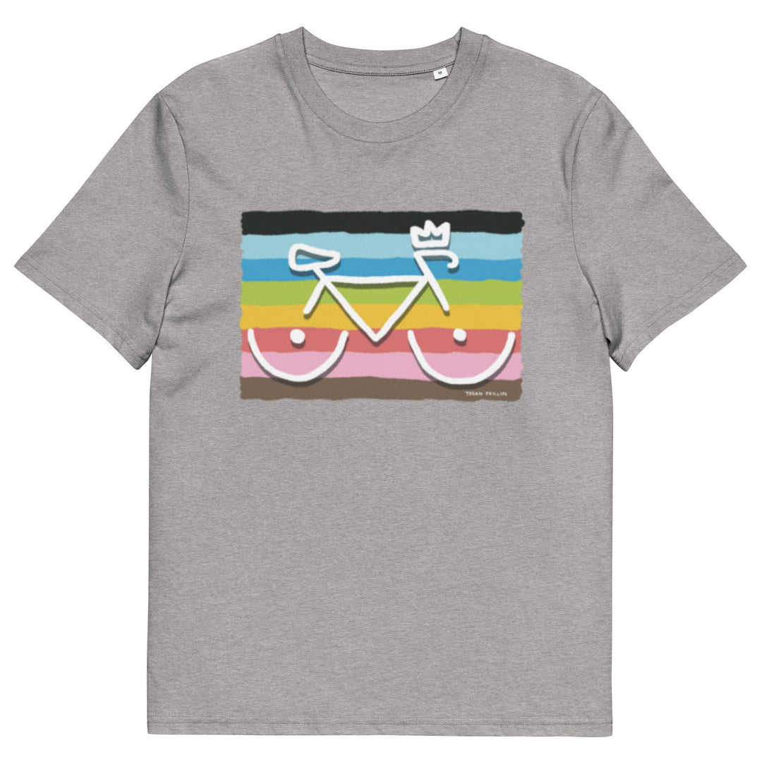 'Bike Rack: Rainbow' Organic Cotton Tee - THE FUN SHOP by Tegan