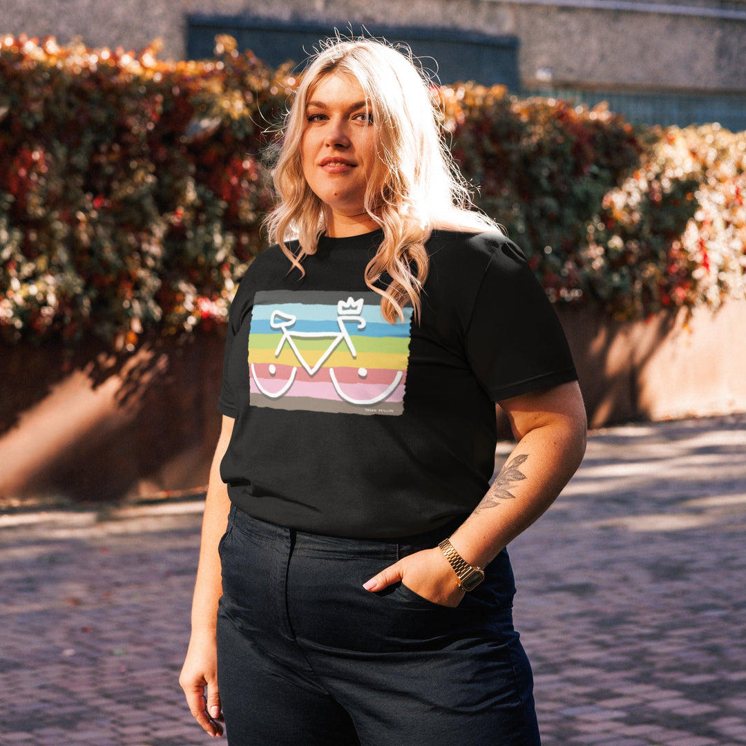 'Bike Rack: Rainbow' Organic Cotton Tee - THE FUN SHOP by Tegan