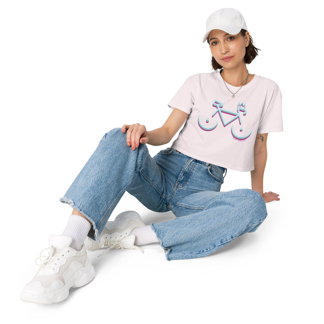 'Bike Rack: Tricolour' Crop Tee - THE FUN SHOP by Tegan