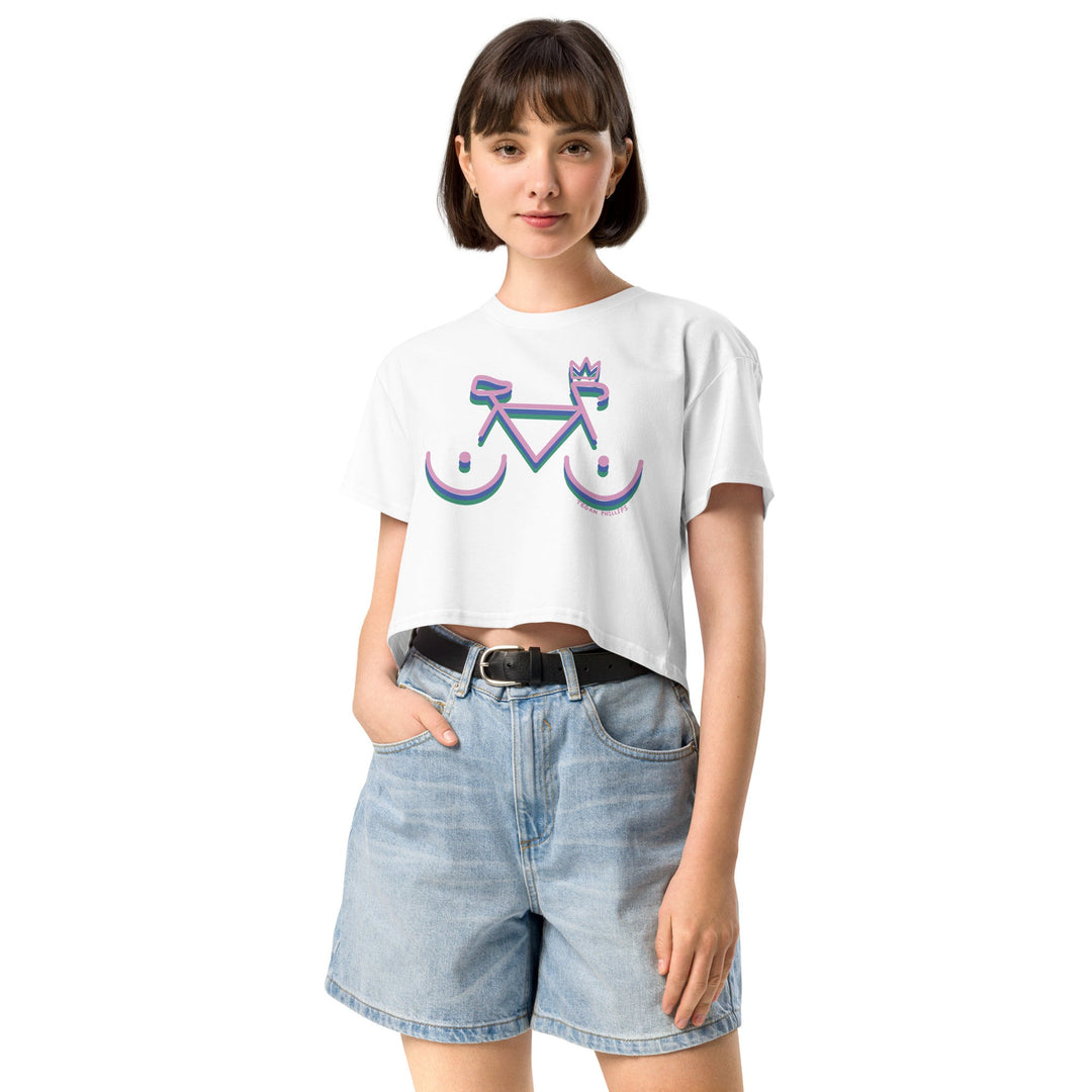 'Bike Rack: Tricolour' Crop Tee - The Fun Shop by Tegan