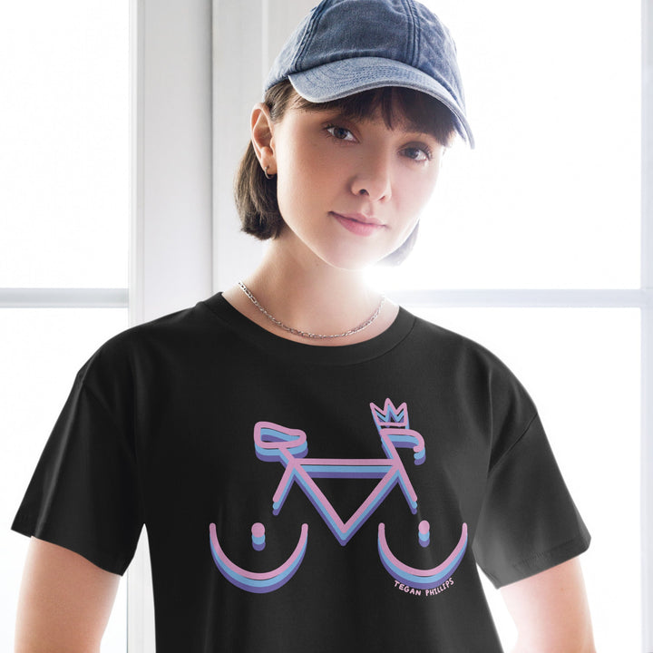 'Bike Rack: Tricolour' Crop Tee - THE FUN SHOP by Tegan