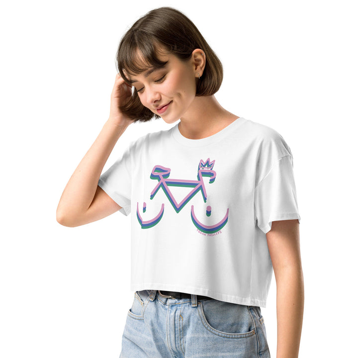 'Bike Rack: Tricolour' Crop Tee - THE FUN SHOP by Tegan