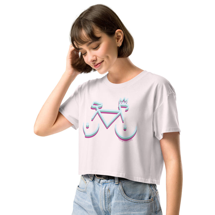 'Bike Rack: Tricolour' Crop Tee - THE FUN SHOP by Tegan
