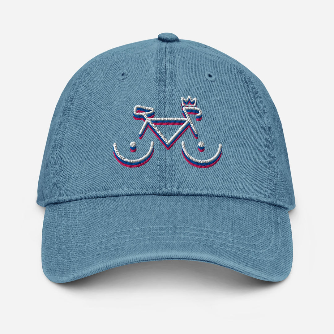 'Bike Rack: Tricolour' Denim Cap - THE FUN SHOP by Tegan