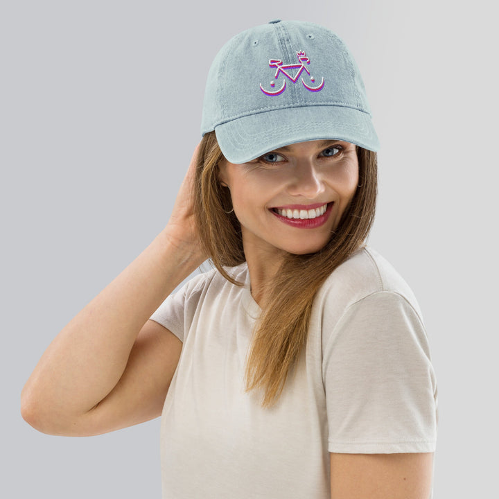 'Bike Rack: Tricolour' Denim Cap - THE FUN SHOP by Tegan