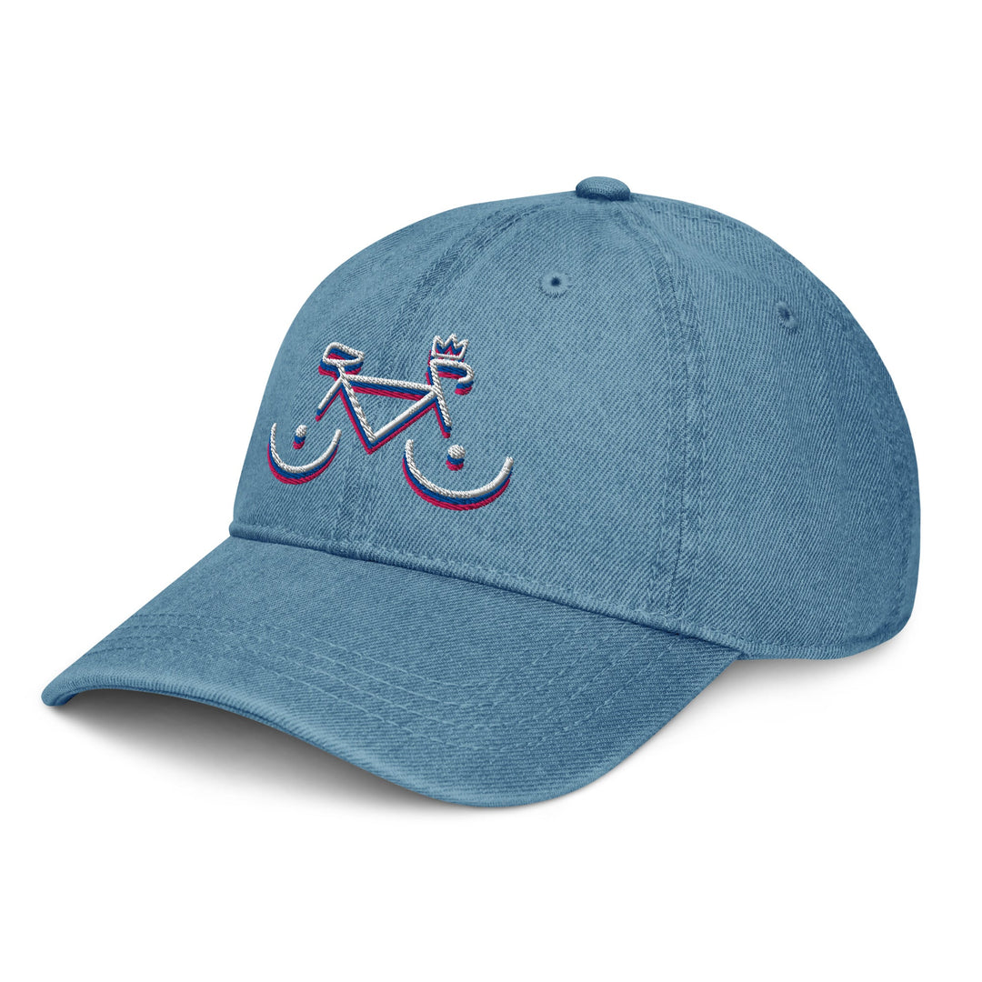 'Bike Rack: Tricolour' Denim Cap - THE FUN SHOP by Tegan