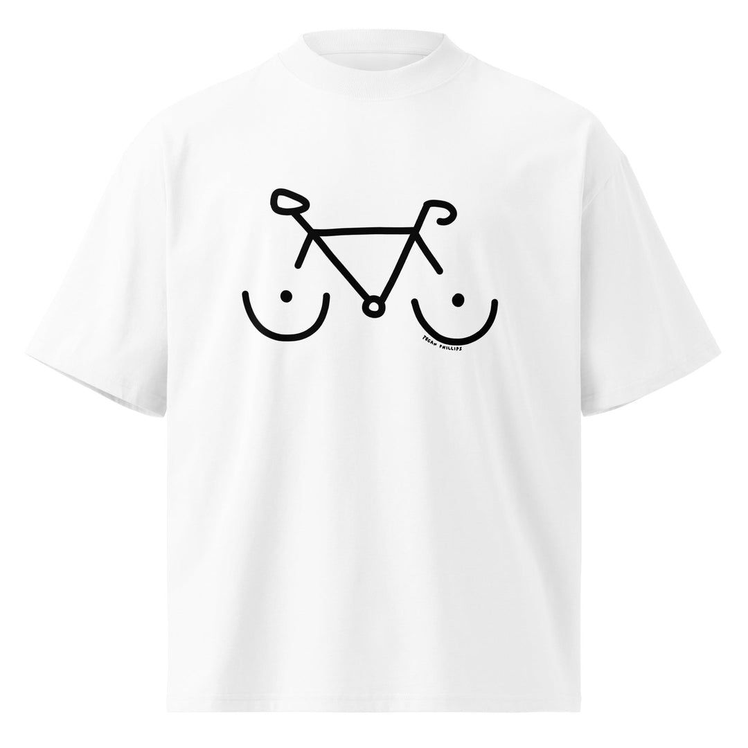 'Bike Rack' Unisex Organic Oversized High Neck Tee - The Fun Shop by Tegan