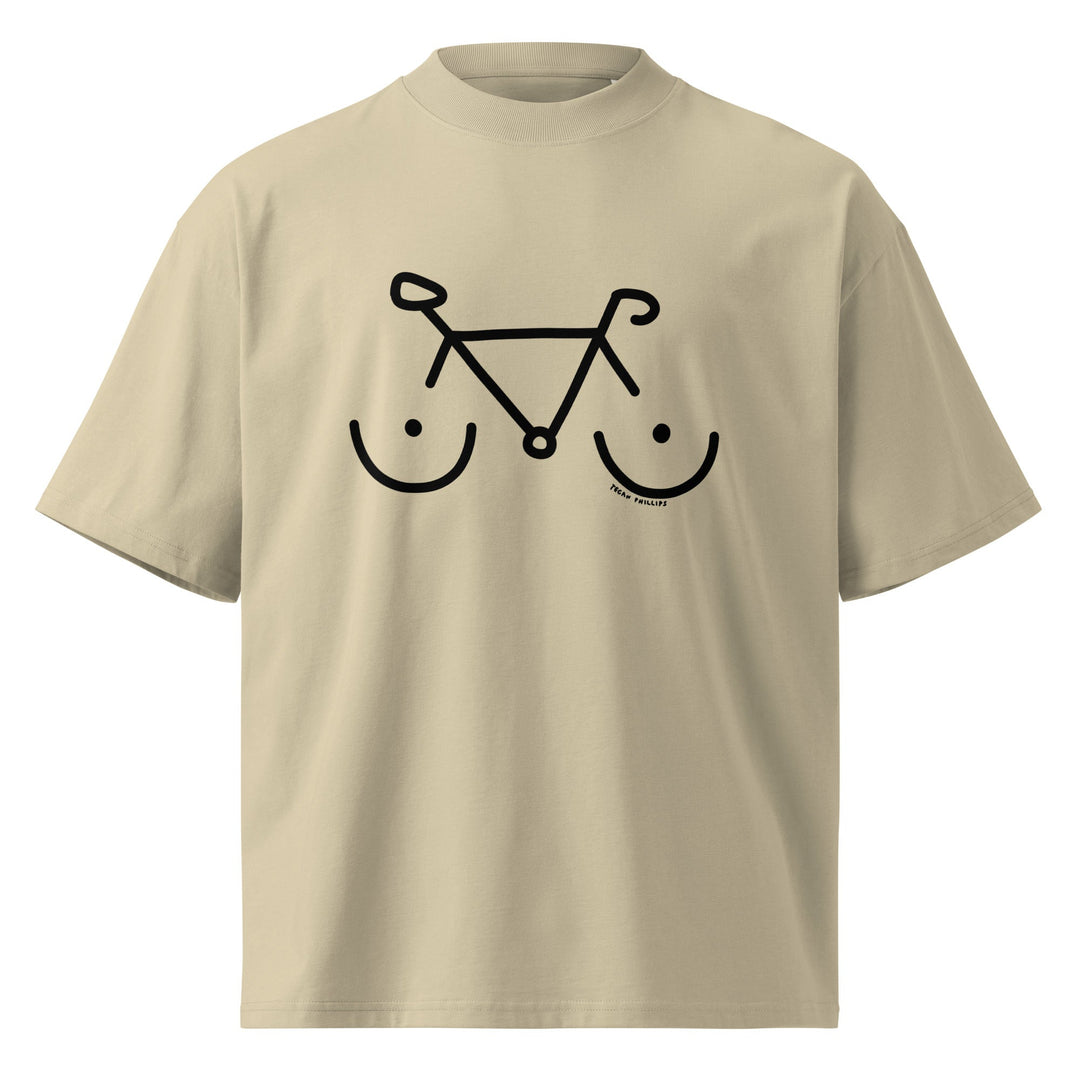 'Bike Rack' Unisex Organic Oversized High Neck Tee - The Fun Shop by Tegan