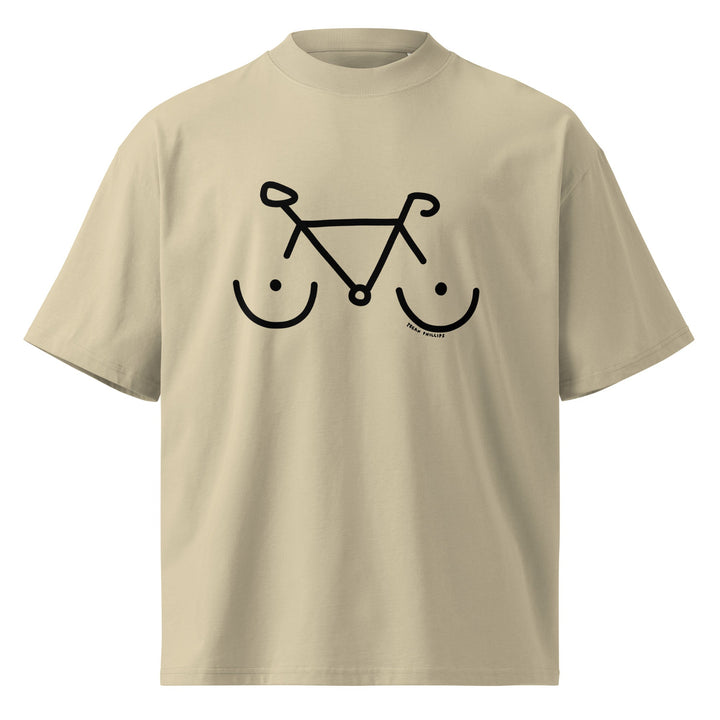 'Bike Rack' Unisex Organic Oversized High Neck Tee - The Fun Shop by Tegan