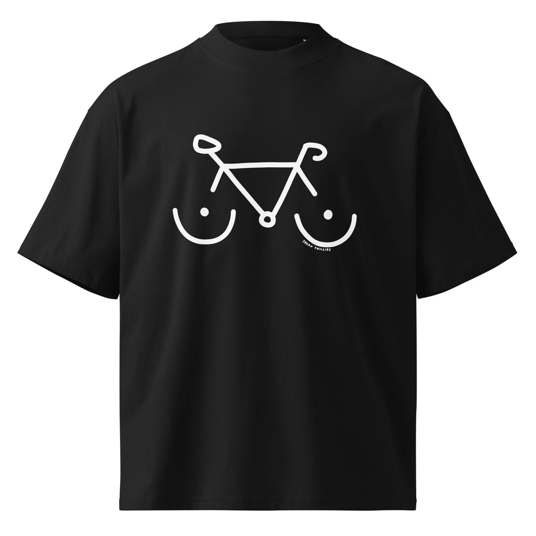 'Bike Rack' Unisex Organic Oversized High Neck Tee - The Fun Shop by Tegan