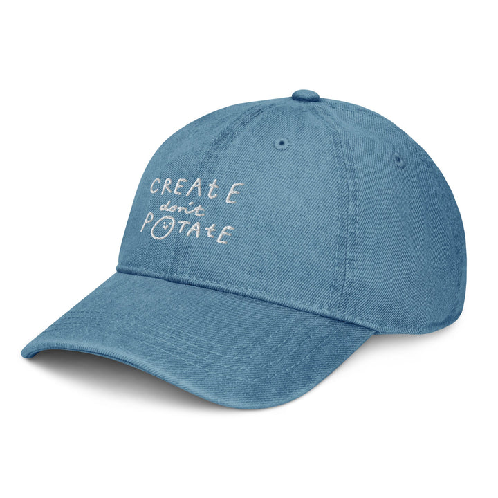'Create Don't Potate' Denim Cap - The Fun Shop by Tegan