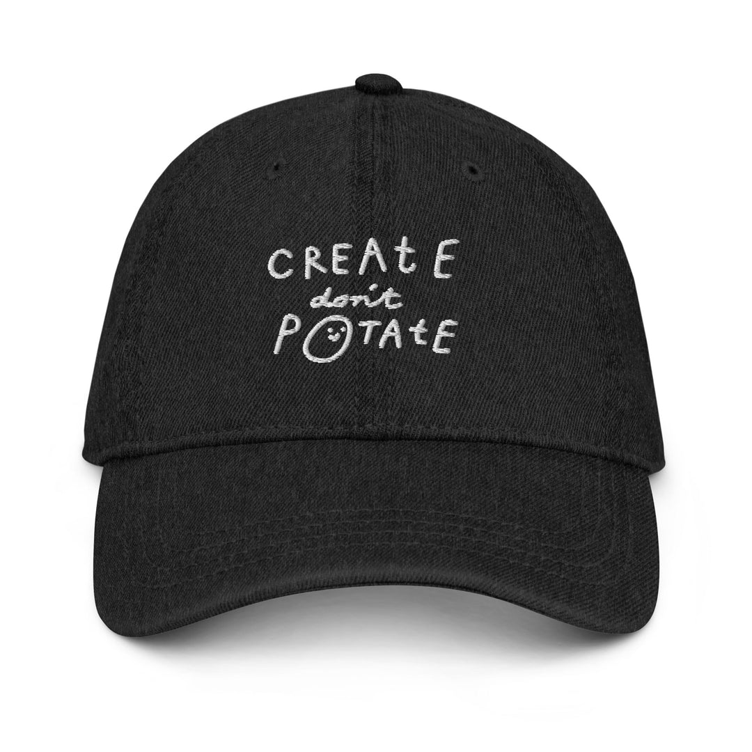 'Create Don't Potate' Denim Cap - The Fun Shop by Tegan