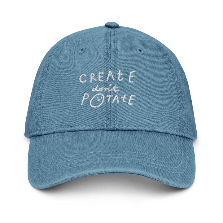 'Create Don't Potate' Denim Cap - The Fun Shop by Tegan