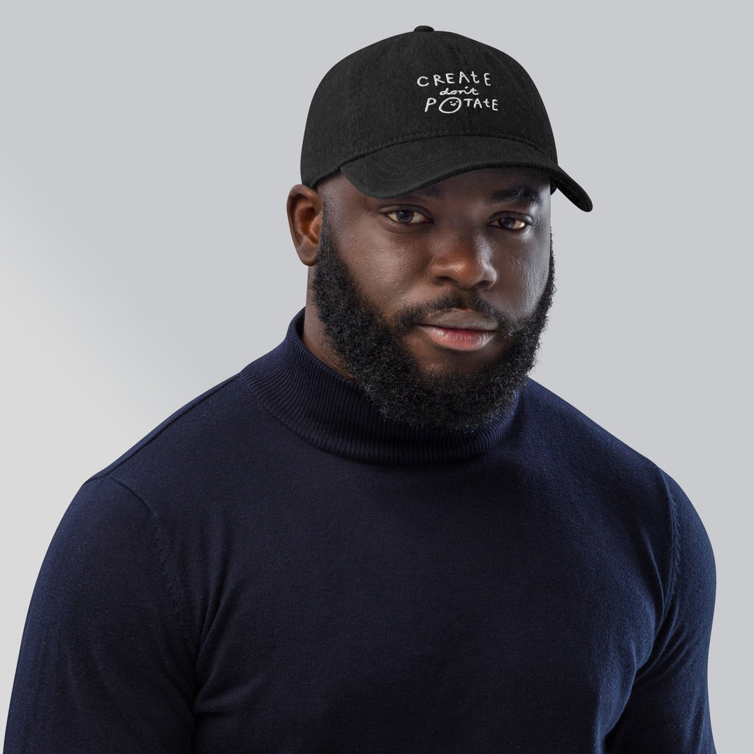 'Create Don't Potate' Denim Cap - The Fun Shop by Tegan