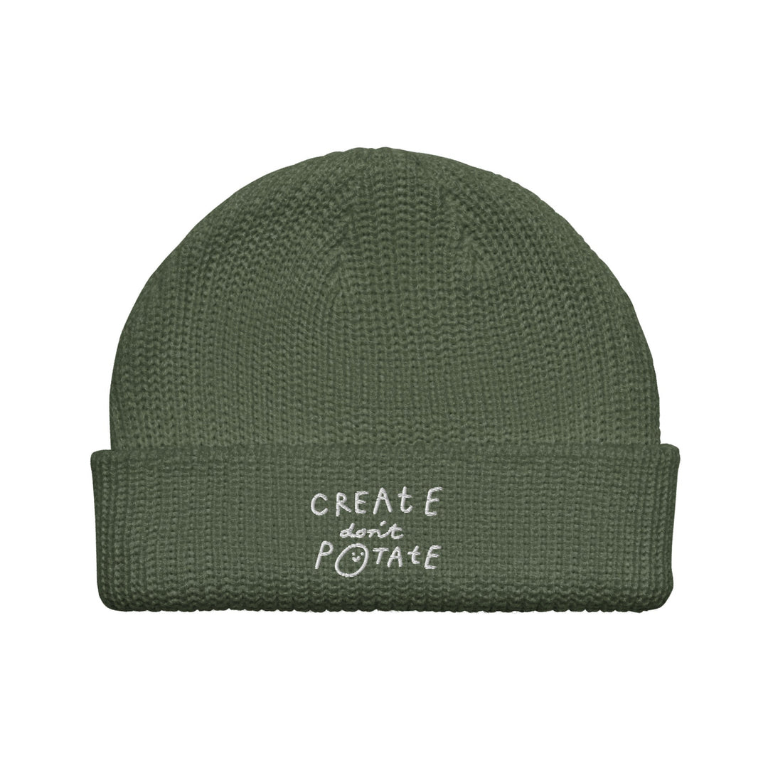 'Create Don't Potate' Fisherman beanie - The Fun Shop by Tegan