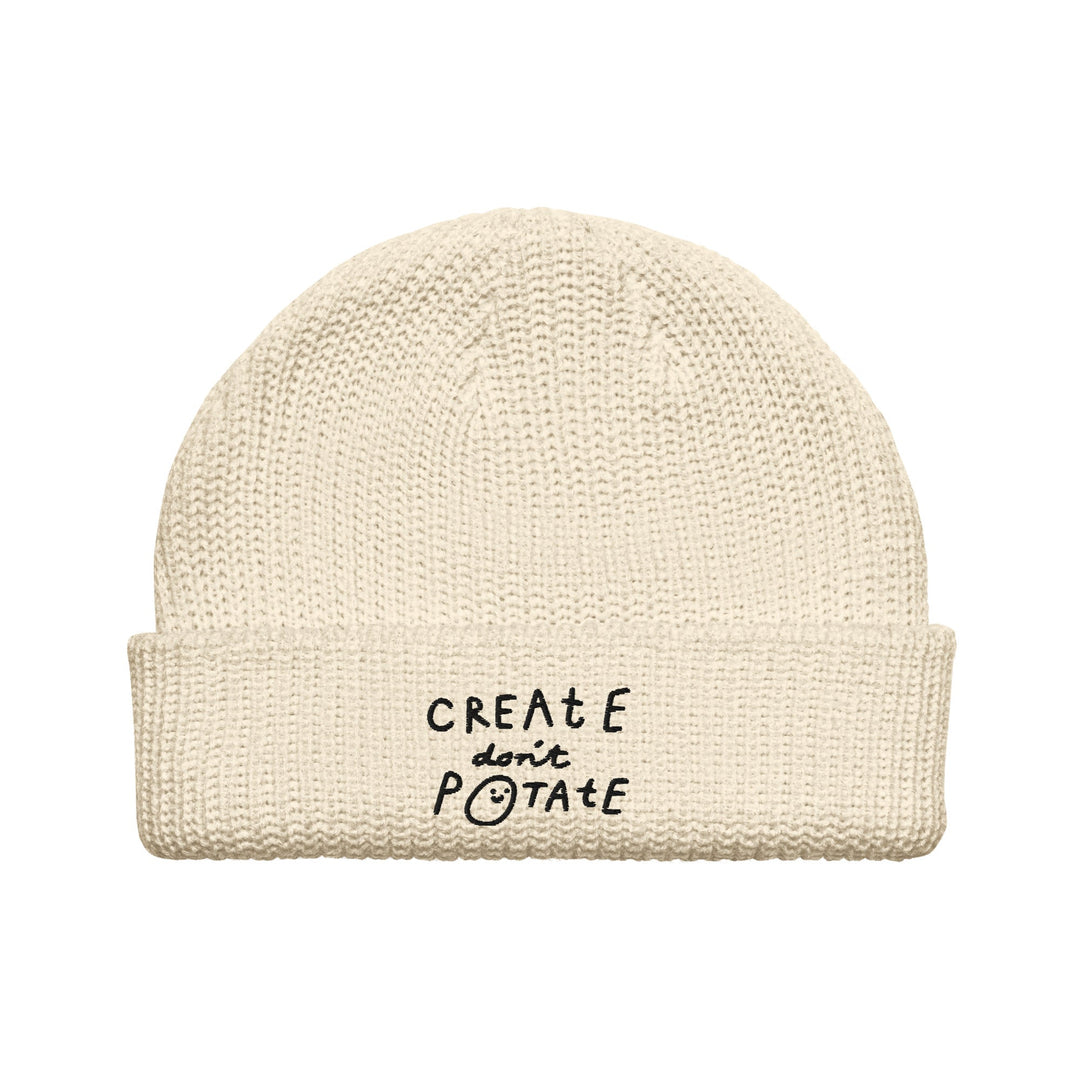 'Create Don't Potate' Fisherman beanie - The Fun Shop by Tegan