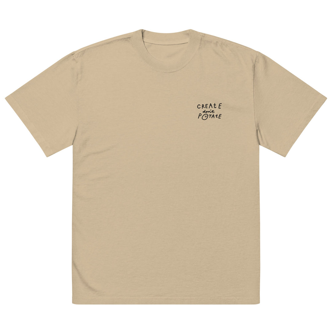 'Create Don't Potate' Oversized Faded Tee - The Fun Shop by Tegan