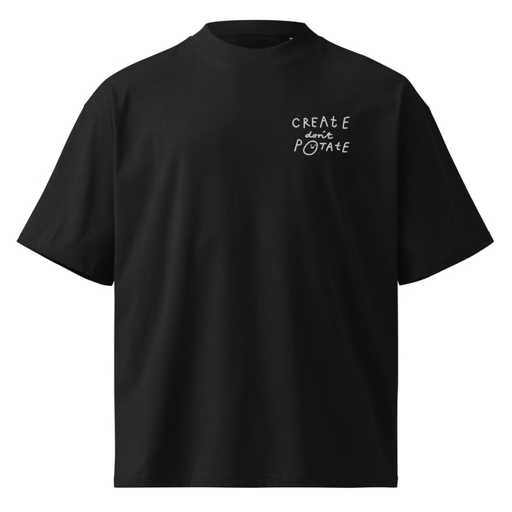 'Create Don't Potate' Unisex Organic Oversized High Neck Tee - The Fun Shop by Tegan