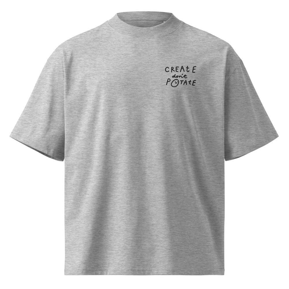 'Create Don't Potate' Unisex Organic Oversized High Neck Tee - The Fun Shop by Tegan