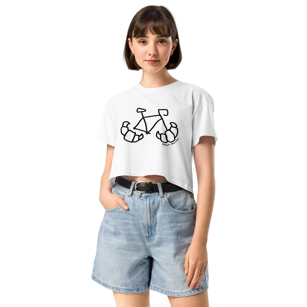 'Croissant Rack' Season of the Femmes crop tee - The Fun Shop by Tegan