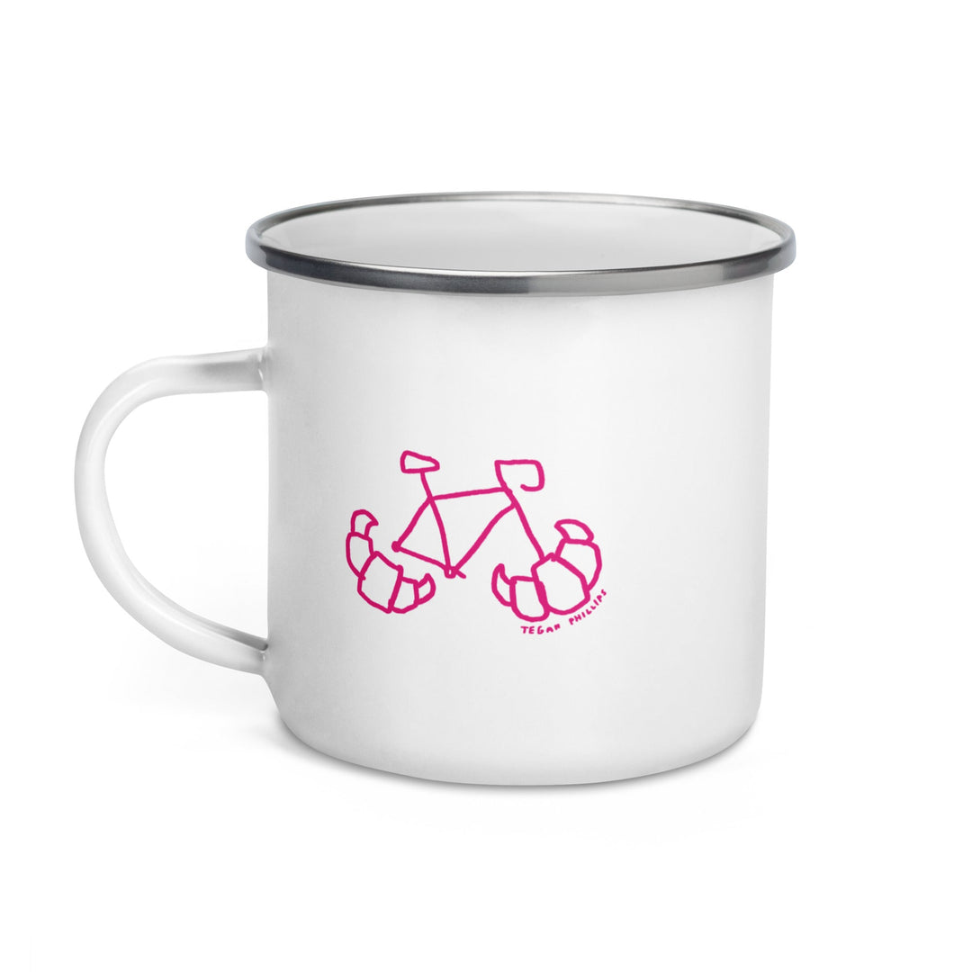 'Croissant Rack' Season of the Femmes Enamel Camping Mug - The Fun Shop by Tegan