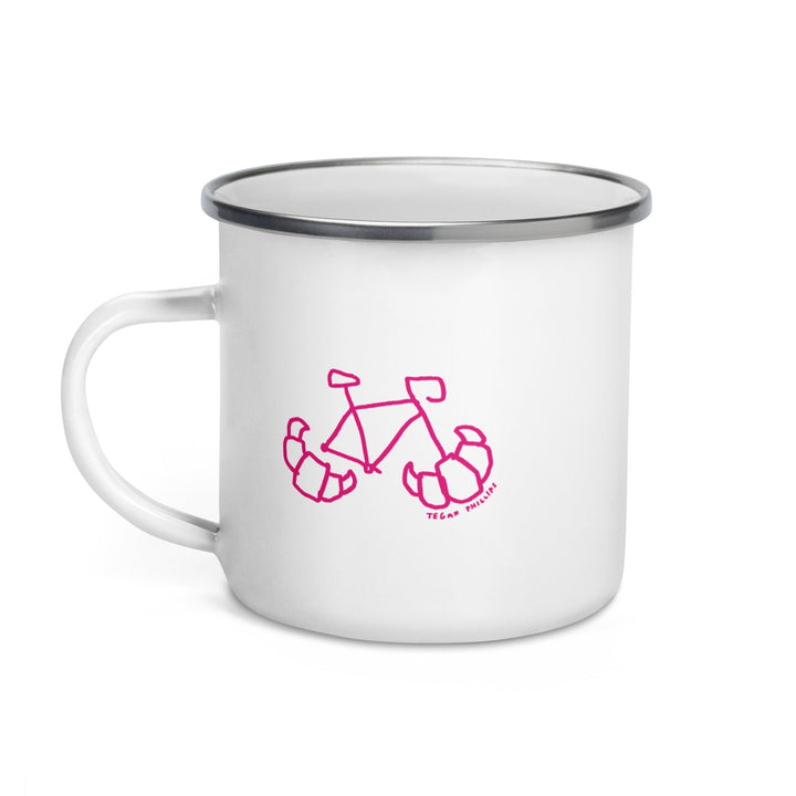 'Croissant Rack' Season of the Femmes Enamel Camping Mug - The Fun Shop by Tegan