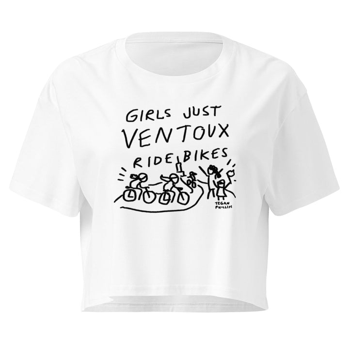 'Girls Just Ventoux Ride Bikes' Femmes Season crop tee - The Fun Shop by Tegan