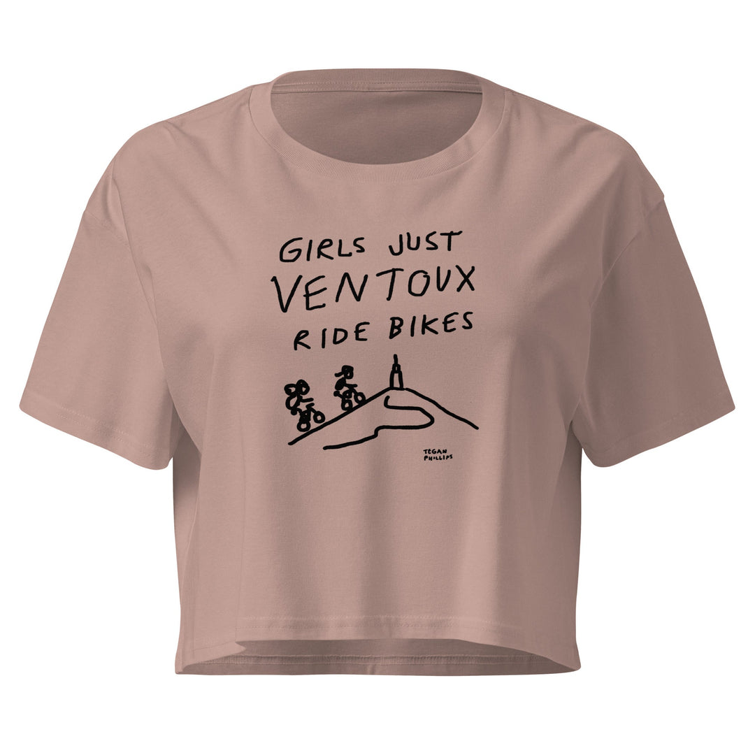 'Girls Just Ventoux Ride Bikes' Femmes Season crop tee - The Fun Shop by Tegan
