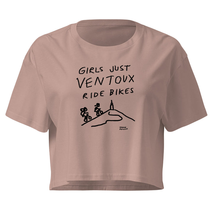 'Girls Just Ventoux Ride Bikes' Femmes Season crop tee - The Fun Shop by Tegan