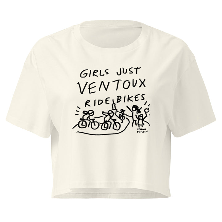 'Girls Just Ventoux Ride Bikes' Femmes Season crop tee - The Fun Shop by Tegan
