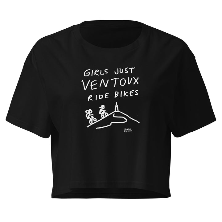 'Girls Just Ventoux Ride Bikes' Femmes Season crop tee - The Fun Shop by Tegan