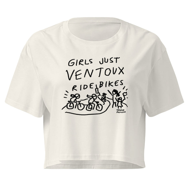 'Girls Just Ventoux Ride Bikes' Femmes Season crop tee - The Fun Shop by Tegan
