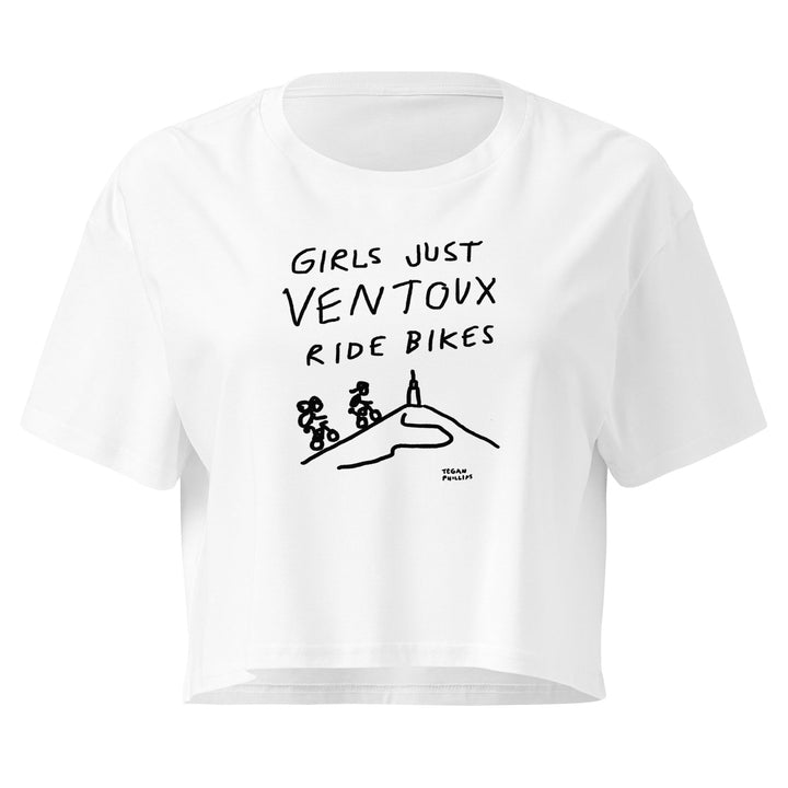 'Girls Just Ventoux Ride Bikes' Femmes Season crop tee - The Fun Shop by Tegan
