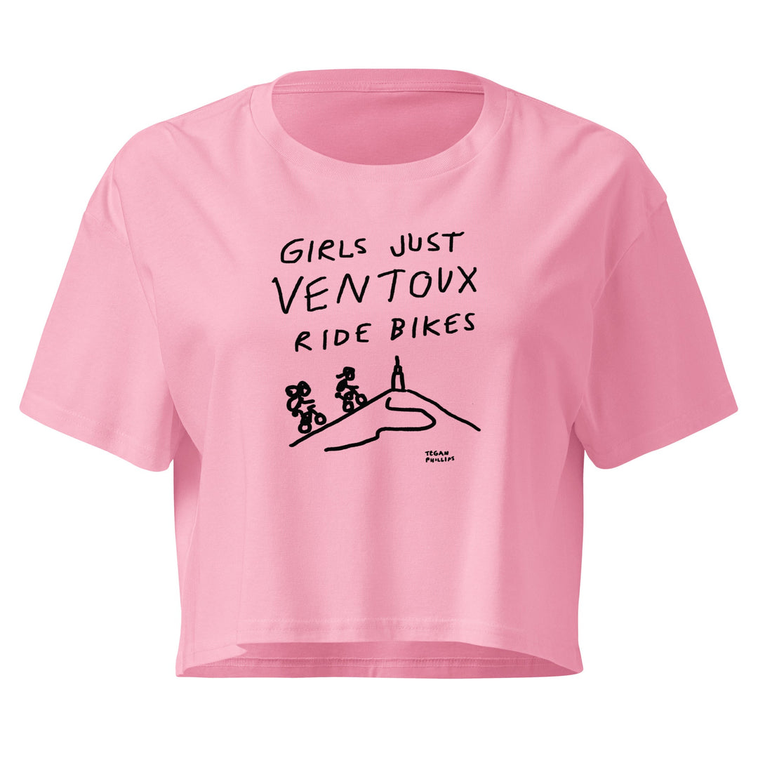 'Girls Just Ventoux Ride Bikes' Femmes Season crop tee - The Fun Shop by Tegan