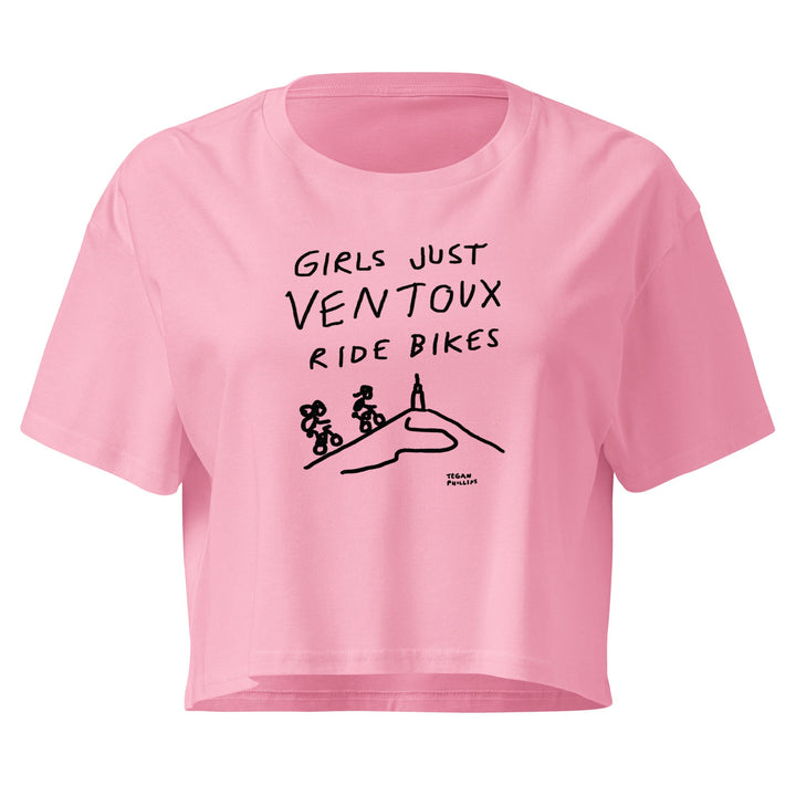 'Girls Just Ventoux Ride Bikes' Femmes Season crop tee - The Fun Shop by Tegan