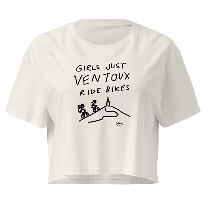 'Girls Just Ventoux Ride Bikes' Femmes Season crop tee - The Fun Shop by Tegan