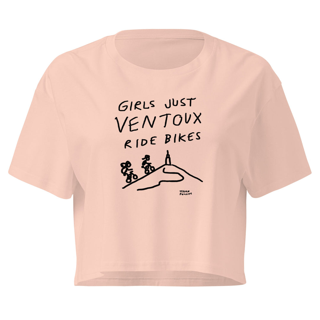 'Girls Just Ventoux Ride Bikes' Femmes Season crop tee - The Fun Shop by Tegan