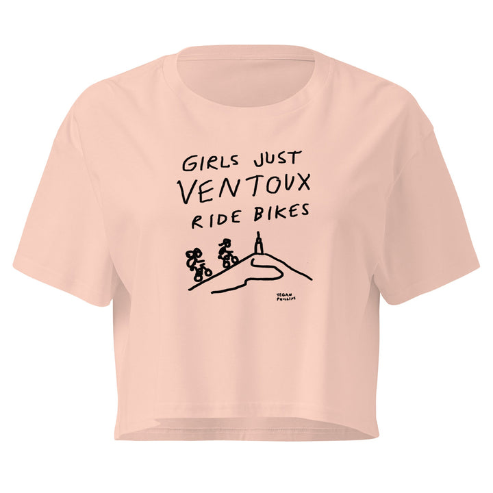 'Girls Just Ventoux Ride Bikes' Femmes Season crop tee - The Fun Shop by Tegan
