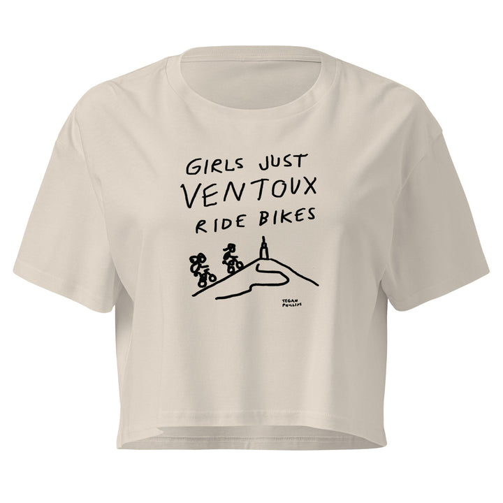 'Girls Just Ventoux Ride Bikes' Femmes Season crop tee - The Fun Shop by Tegan