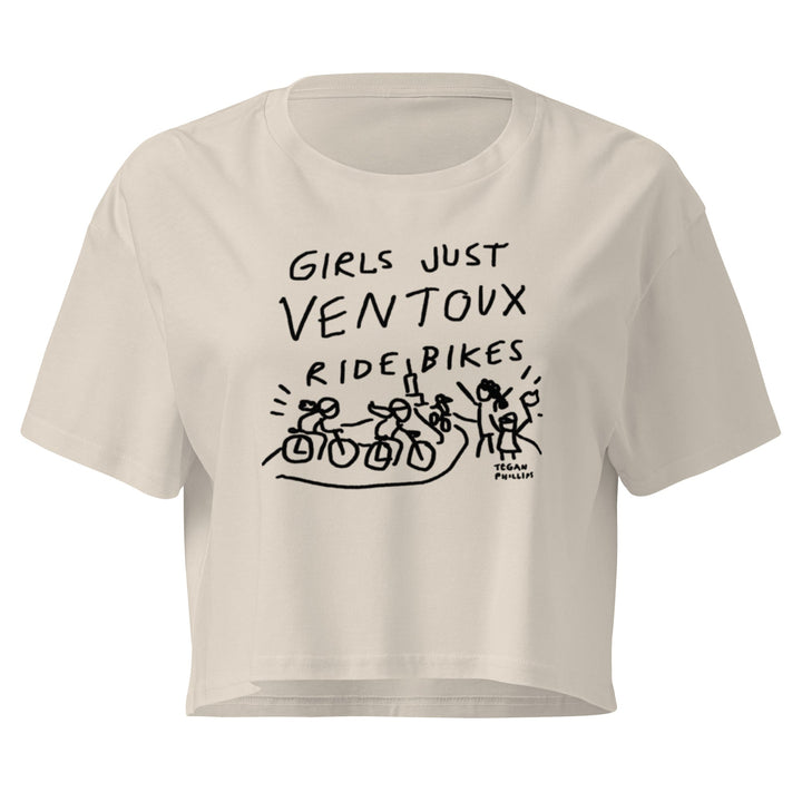 'Girls Just Ventoux Ride Bikes' Femmes Season crop tee - The Fun Shop by Tegan