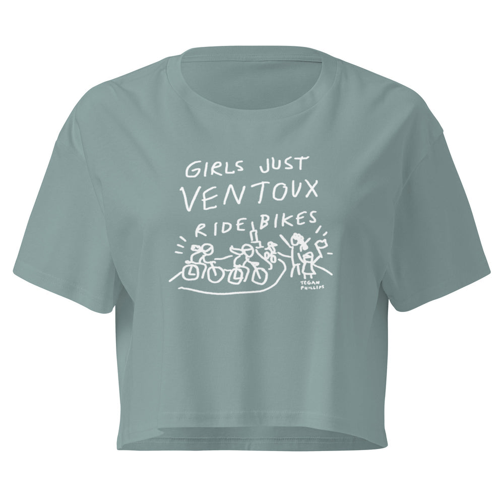 'Girls Just Ventoux Ride Bikes' Femmes Season crop tee - The Fun Shop by Tegan