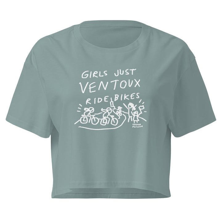 'Girls Just Ventoux Ride Bikes' Femmes Season crop tee - The Fun Shop by Tegan