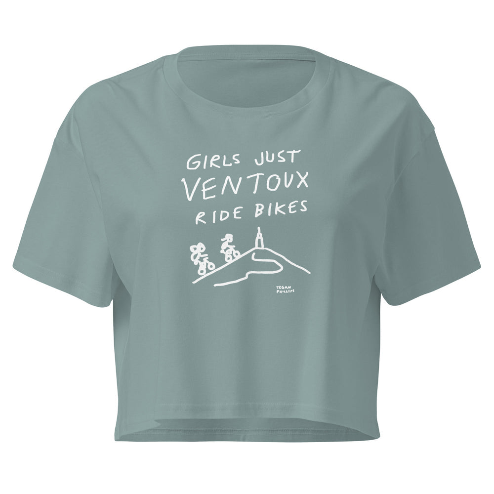 'Girls Just Ventoux Ride Bikes' Femmes Season crop tee - The Fun Shop by Tegan