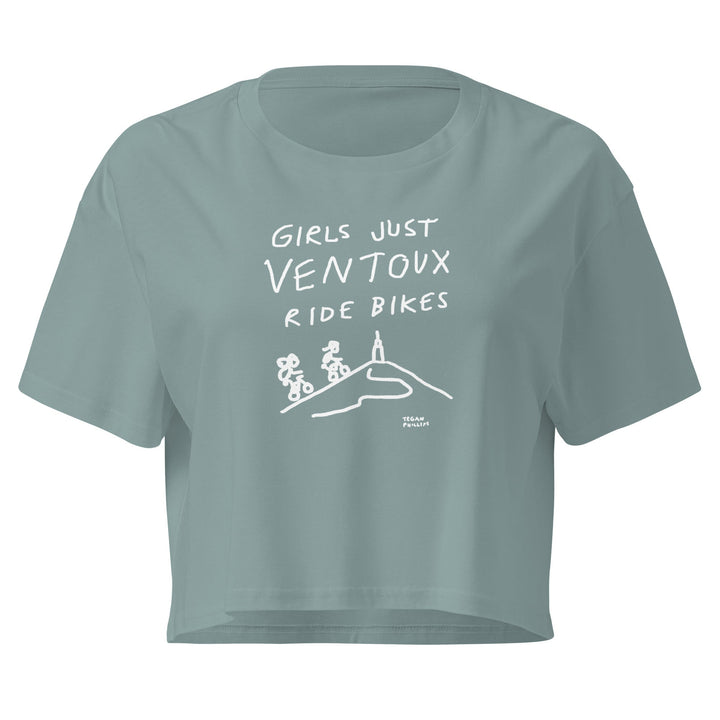 'Girls Just Ventoux Ride Bikes' Femmes Season crop tee - The Fun Shop by Tegan