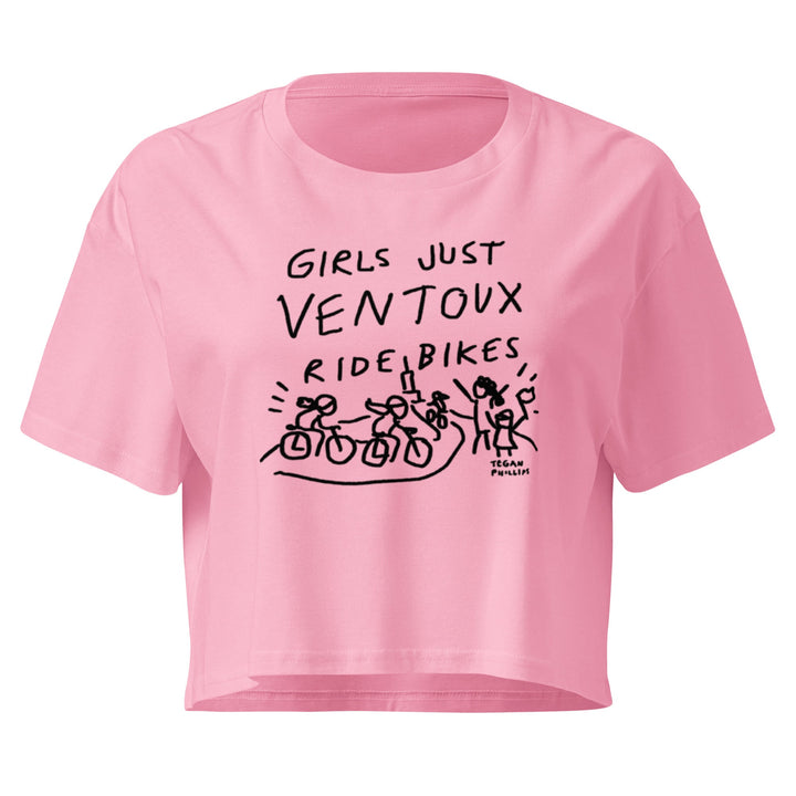 'Girls Just Ventoux Ride Bikes' Femmes Season crop tee - The Fun Shop by Tegan