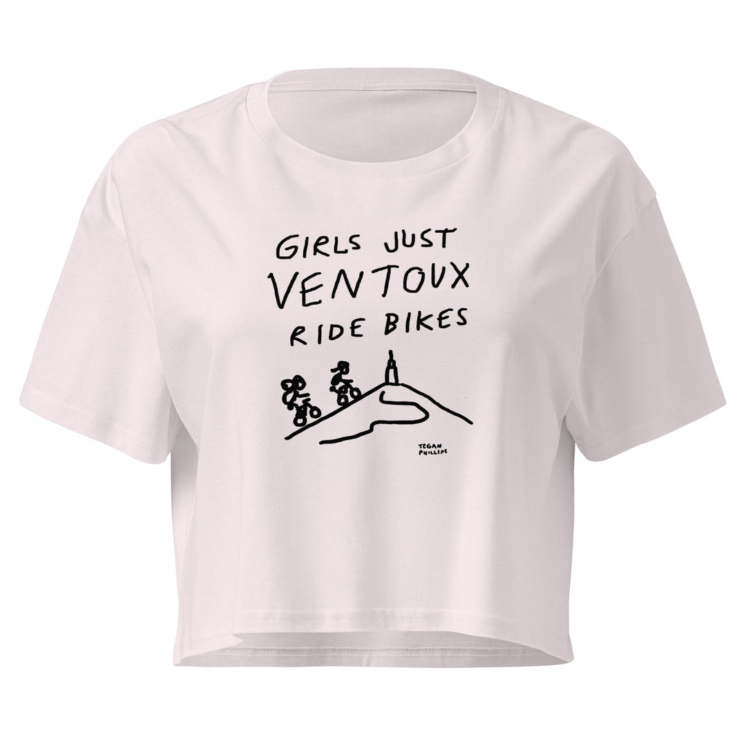 'Girls Just Ventoux Ride Bikes' Femmes Season crop tee - The Fun Shop by Tegan