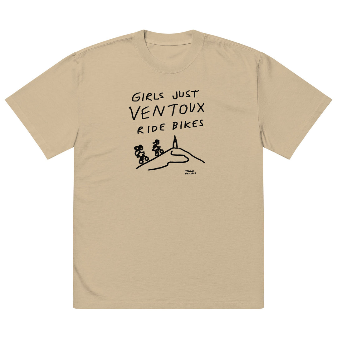 'Girls Just Ventoux Ride Bikes' Femmes Season Oversized tee - The Fun Shop by Tegan