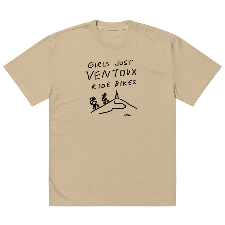 'Girls Just Ventoux Ride Bikes' Femmes Season Oversized tee - The Fun Shop by Tegan